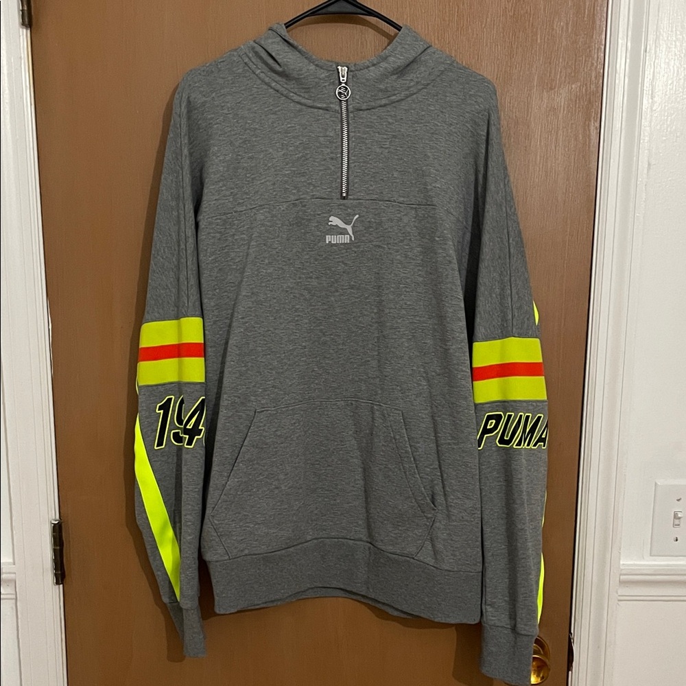 Men's Puma Gray Zip-Up Sweater